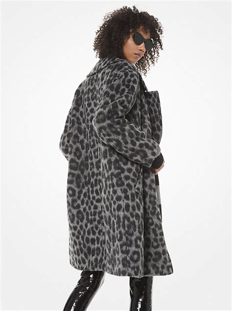 michael kors leopard jacquard cocoon coat|Michael Kors leopard top.